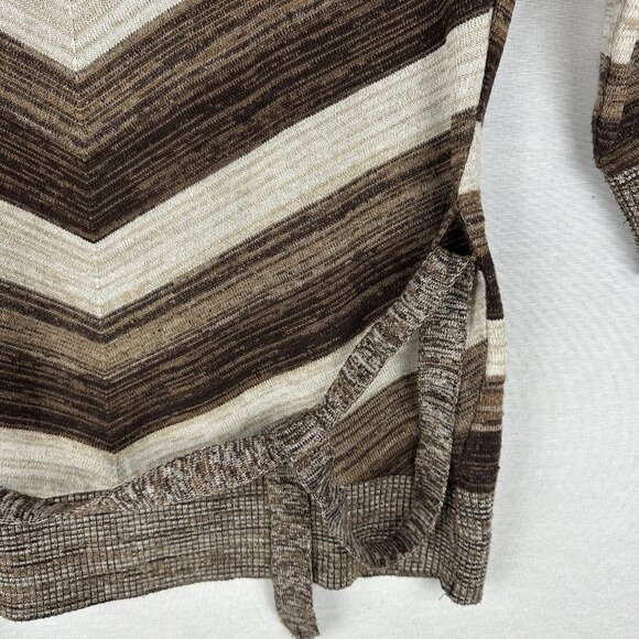AGB WOMEN'S SWEATER TOP BLOUSE STRIPE BROWN LARGE PREPPY, L - Picture 8 of 9